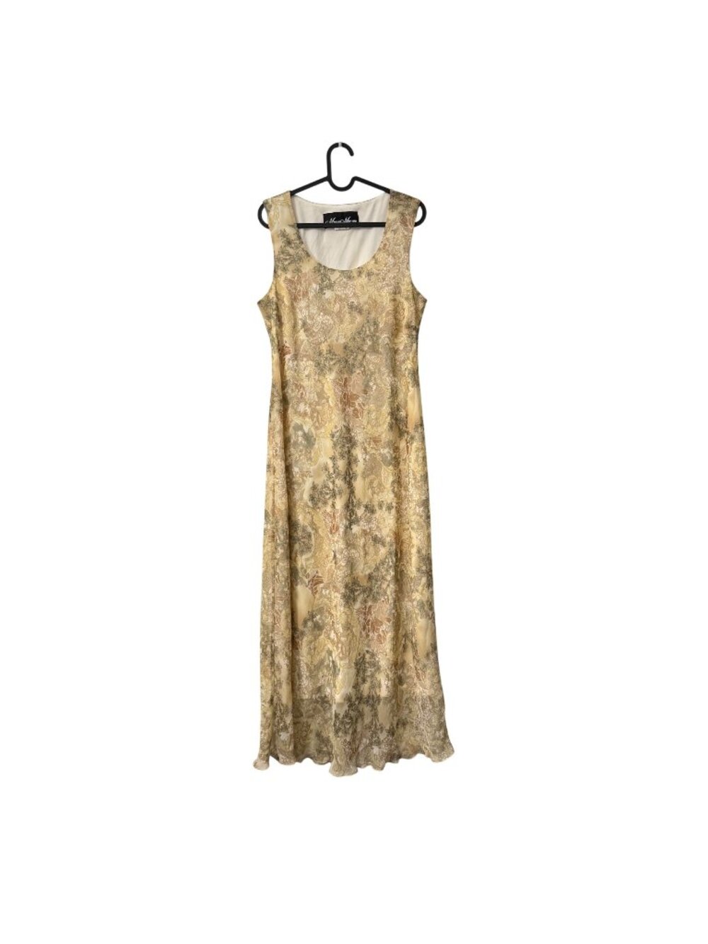VTG Meghan Matthews Cottagecore 90s Floral Lettuce Hem Maxi Dress Womens 12